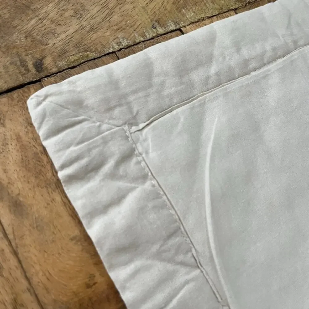 Unbranded White Linen Quilted Single Pillow Sham 38